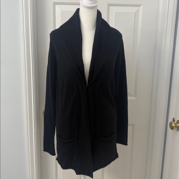 Vince 100% cashmere black long cardigan sz Small - Picture 1 of 10